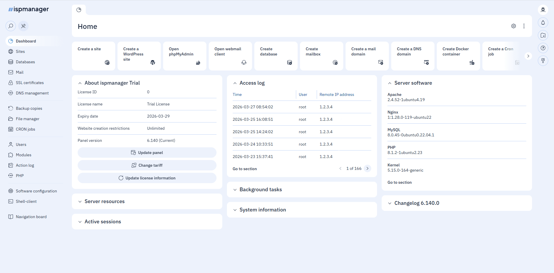 ispmanager interface